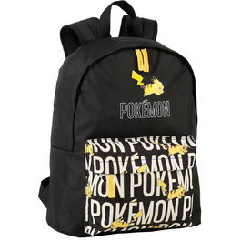 TOYBAGS Mochila Pikachu Pokemon 41cm con Compartimento Portátil, Poliéster Duradero y Transpirable