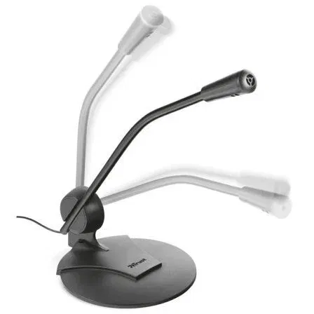Trust Primo Micrófono De Escritorio con Pedestal Ajustable, Alta Sensibilidad, Cable 1.8 m, Negro