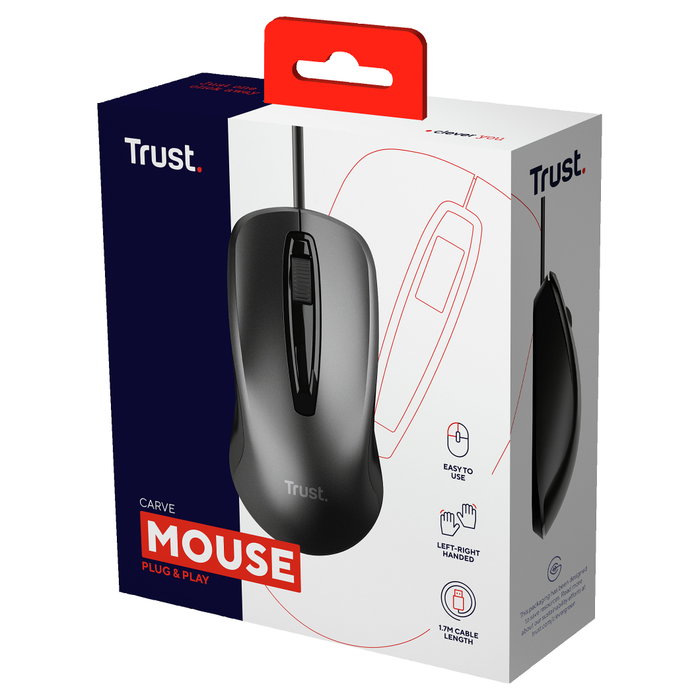Trust Carve Ratón Óptico Ambidextro USB 1200 DPI Negro Trust Carve Ratón Óptico Ambidextro USB 1200 DPI Negro