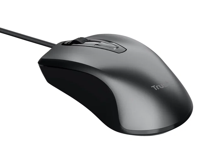 Trust Carve Ratón Óptico con Cable USB, 1200 DPI, Negro