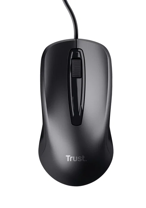 Trust Carve Ratón Óptico con Cable USB, 1200 DPI, Negro