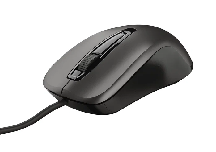 Trust Carve Ratón Óptico con Cable USB, 1200 DPI, Negro