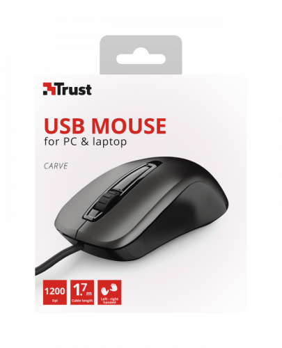 Trust Carve Ratón Óptico Ambidextro USB 1200 DPI Negro Trust Carve Ratón Óptico Ambidextro USB 1200 DPI Negro