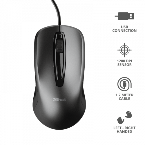 Trust Carve Ratón Óptico Ambidextro USB 1200 DPI Negro Trust Carve Ratón Óptico Ambidextro USB 1200 DPI Negro