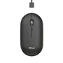 Trust Puck Ratón Inalámbrico Oficina Ultrafino, Bluetooth y RF, Ambidiestro, Botones Silenciosos, Batería Recargable USB-C, 800/1200/1600 DPI, Color Negro