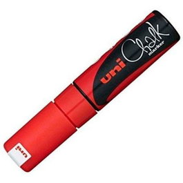 Uni-Ball Marcador de Tiza Líquida Chalk PWE-8K Punta Biselada Rojo (Set de 6)