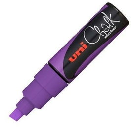 Uni-Ball Marcador de tiza líquida Chalk PWE-8K punta biselada violeta (Set de 6)