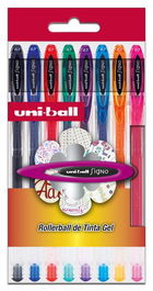 Uniball UM-120 Bolígrafo Tinta Gel Punta 0,7 mm Estuche 8 Colores Básicos