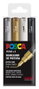 Uni-Ball Posca Estuche de 4 Marcadores PC-1M Punta Fina 0,7 mm Colores Metálicos Surtidos