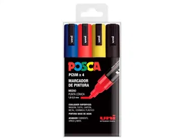 POSCA Marcador PC-5M-4C No Permanente 1.8 mm-2.5 mm Colores Surtidos Basic -Estuche 4U-