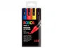 Posca Rotulador Uni PC-5M Marcador de Pintura Punta Cónica 1.8-2.5 mm Estuche 4 Unidades Colores Básicos