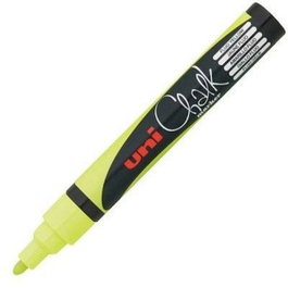 Uni-Ball Marcador de Tiza Líquida Chalk PWE-5M Amarillo Flúor, 6 unidades