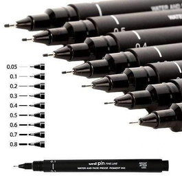 Uni-Ball PIN-200(S) Rotulador Calibrado 0,2 mm Negro
