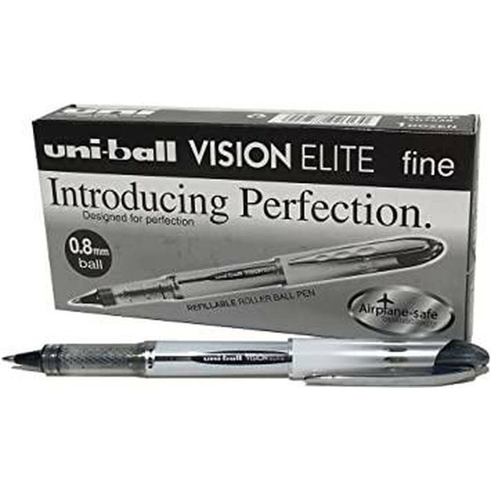 Uni-Ball Rollerball Vision Elite UB-200 Negro 0,8 mm (Caja de 12 unidades)