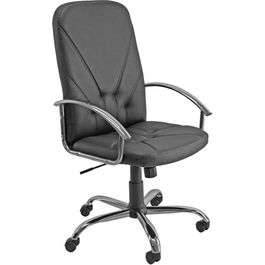 Unisit Sillón Dirección Dante Cuero Negro Base Cromada