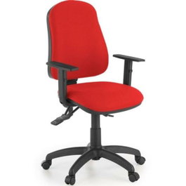 Unisit Silla Administrativa Sincro Simple Roja con Reposabrazos Ajustables