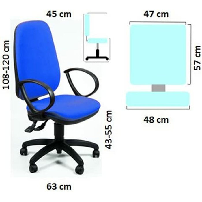 Unisit Silla Administrativa Sincro Tete Reposabrazos Ajustables Azul Unisit Silla Administrativa Sincro Tete Reposabrazos Ajustables Azul