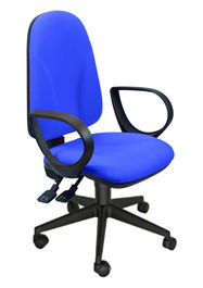 Unisit Silla Administrativa Sincro Team Azul Reposabrazos Fijos Silla Operativa Giratoria con Elevación de Gas y Respaldo Regulable