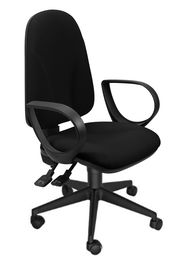 Unisit Silla Administrativa Sincro Team Negra Reposabrazos Fijos Silla Operativa Giratoria con Elevación de Gas y Respaldo Regulable en Altura