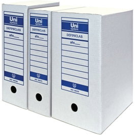 Unisystem Caja de Archivo Definitivo Definiclas Folio Prolongado Blanco Pack 50 Ud
