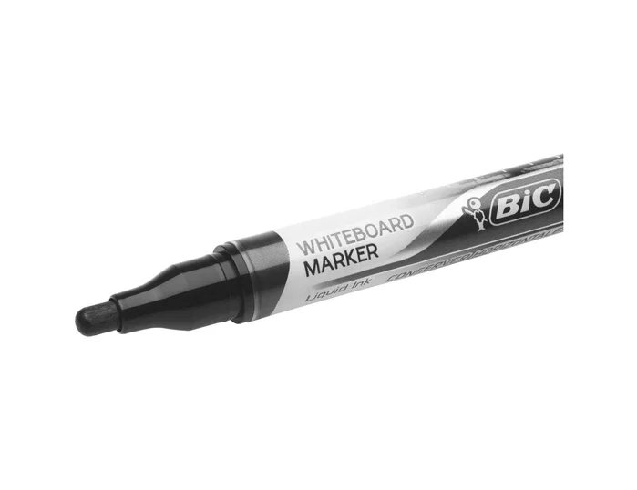 Bic Velleda Liquid Ink Pocket Marcador para Pizarra Blanca Negro, Pack de 12