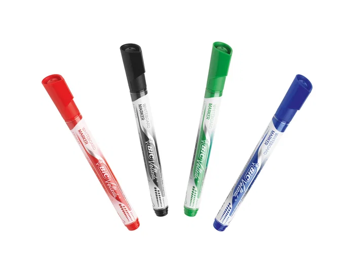 Bic Velleda Liquid Ink Pocket Marcador para Pizarra Blanca Negro, Pack de 12