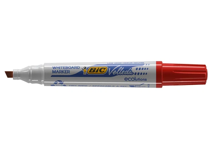 Bic Velleda 1751 Rotulador para Pizarra Blanca Rojo Punta Biselada (Pack de 12) extra_attributes.Tipo: Para pizarra