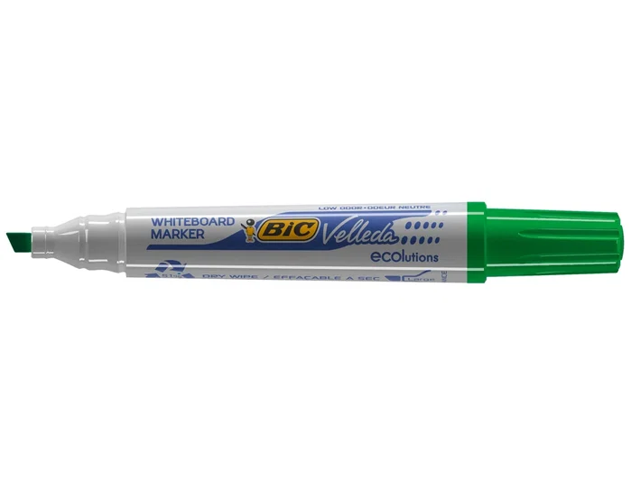 Bic Velleda Ecolutions Rotulador para Pizarra Blanca Verde Punta Biselada 12 UD Bic Velleda Ecolutions Rotulador para Pizarra Blanca Verde Punta Biselada 12 UD