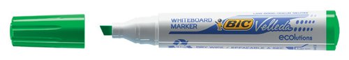 Bic Velleda Ecolutions Rotulador para Pizarra Blanca Verde Punta Biselada 12 UD Bic Velleda Ecolutions Rotulador para Pizarra Blanca Verde Punta Biselada 12 UD