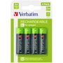 Verbatim Pilas Recargables AA Premium HR6 1,2V 2500mAh (Pack de 4)