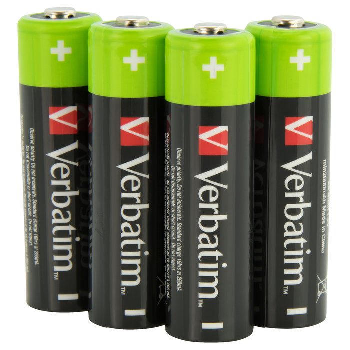 Verbatim Pilas Recargables AA NiMH 2500 mAh (Pack de 4) HR06 49517 Verbatim Pilas Recargables AA NiMH 2500 mAh (Pack de 4) HR06 49517