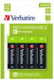 Verbatim Pilas Recargables AA Premium HR6 1,2V 2500mAh (Pack de 4)