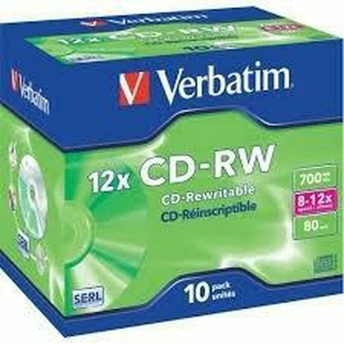 Verbatim Pack de 10 CD-RW 700 MB 12x con estuche Jewel Case