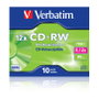 Verbatim Pack de 10 CD-RW 700 MB 12x con estuche Jewel Case