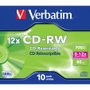 Verbatim Pack de 10 CD-RW 700 MB 12x con estuche Jewel Case