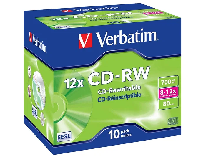 Verbatim CD-RW 700MB 12x 80 min Pack 10 Unidades
