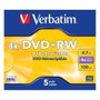 Verbatim DVD+RW 4,7 GB 4x Matt Silver Pack de 5 Jewel Case