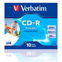 Verbatim DataLifePlus CD-R 700MB 52x Imprimible Pack 10 Unidades