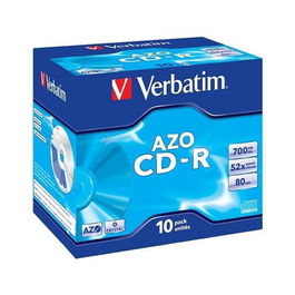 Verbatim CD-R AZO 700MB 52X Pack 10 Jewel Case Superficie Crystal