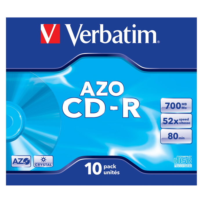 Verbatim DataLifePlus Crystal CD-R 700 MB 52x (Pack de 10 unidades)