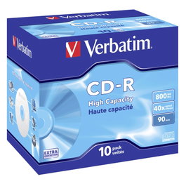 Verbatim CD-R DataLife 800MB 90min 48x Pack 10 Jewel Case