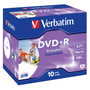 Verbatim DVD+R 4.7GB 16X Pack de 10 con Jewel Case e Inkjet Printable