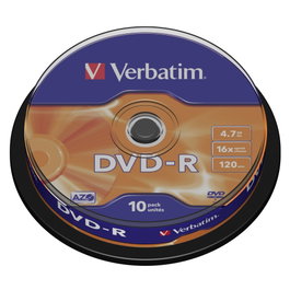 Verbatim DVD-R Advanced AZO 4,7GB 16x Plata mate (10 unidades)