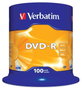 Verbatim DVD-R 4,7 GB 16x, 100 unidades, plata mate