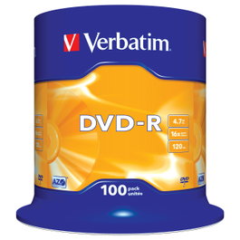 Verbatim DVD-R 4,7GB 16x Matt Silver 100 discos