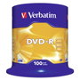Verbatim DVD-R 4,7 GB 16x, 100 unidades, plata mate