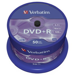 Verbatim DVD+R 4,7 GB 16x Plata mate (50 unidades)