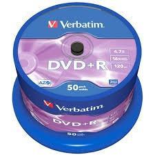 Verbatim DVD+R 4.7GB 16X 50 Pack Spindle Matt Silver