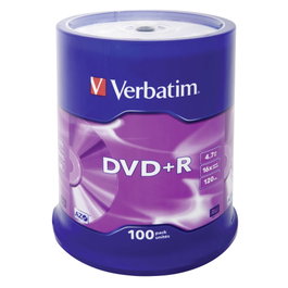Verbatim DVD+R 4,7GB 16x Plata mate (100 unidades)