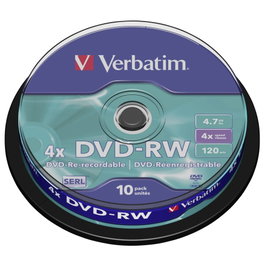 Verbatim DVD-RW 4.7GB 4x (Tarrina de 10 unidades)